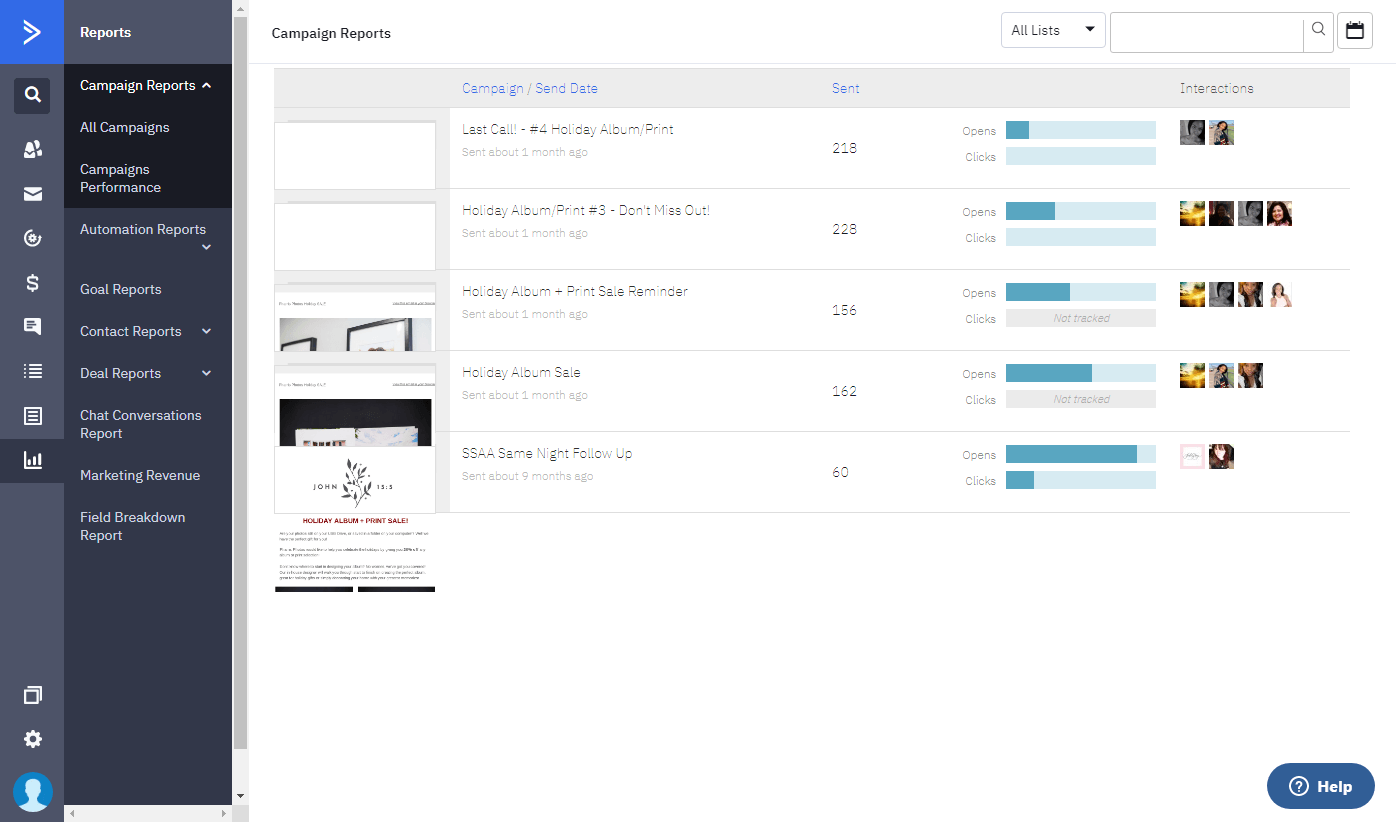 activecampaign reports